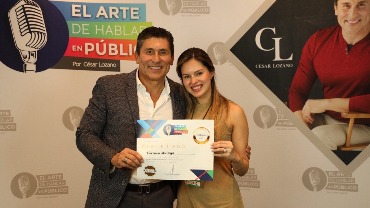 Florencia Hoffmann con César Lozano